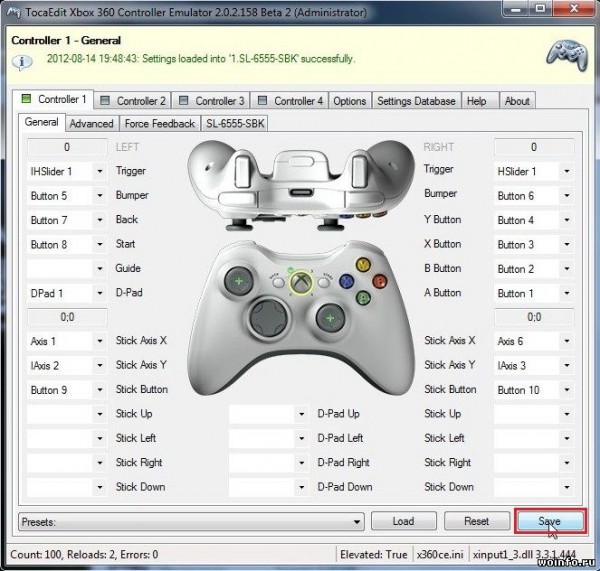 Эмуляция геймпада Xbox 360